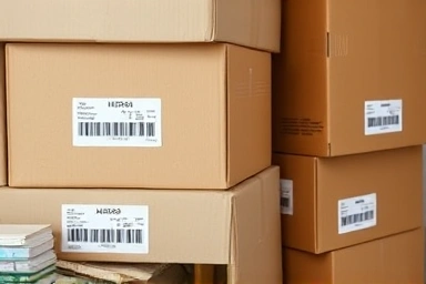 Clearly labeled moving boxes, organized unpacking essentials.