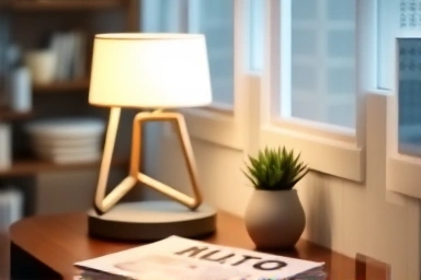 Modern table lamp creating cozy atmosphere
