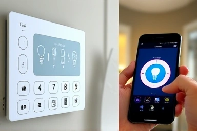 Smart home app controlling dynamic lighting system.
