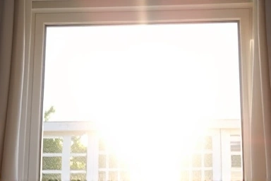 Sunlight blocked by transparent window insulation film