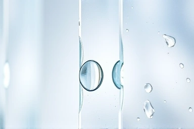 Cross-section of window film showing insulation layers and condensation prevention