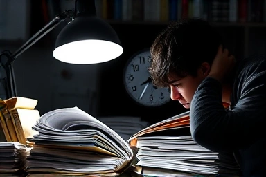 Intense study session for ADsP certification exam.