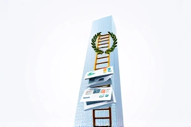 Symbolic ladder to financial success with AFPK certification.