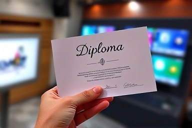 Professional certification for announcer training, communication skills, career achievement.
