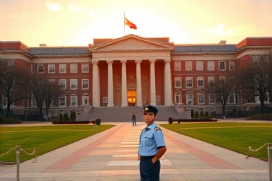 Cadet aiming for military academy, sunrise, ambition, determination