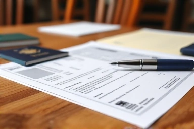 Passport and visa documents for studying abroad, ready for submission.