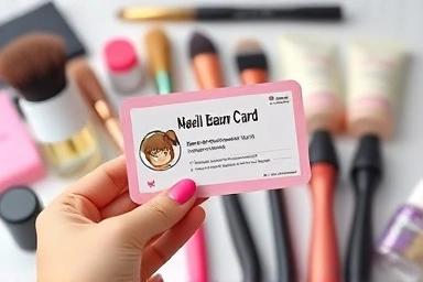 Hand holding a government skills development card for beauty education.