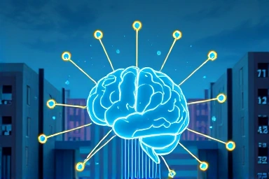 Symbolic image of big data, AI, and university education.