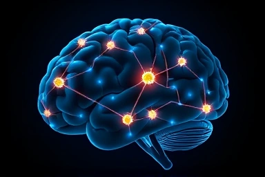 Brain with glowing neurons, symbolizing knowledge retention.