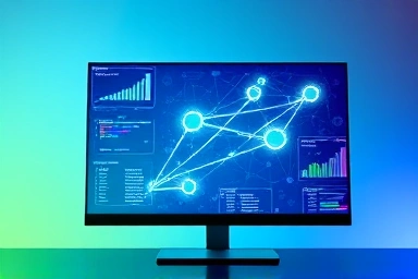 Data visualization insights and connections in a modern workspace.
