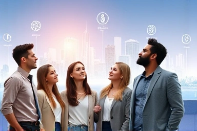 Diverse professionals aiming for finance careers, future opportunity.