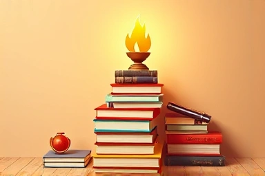 Symbolic learning path to firefighter exam success.