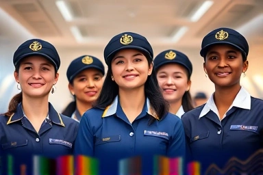 Aspiring flight attendants with hopeful expressions, symbolic of learning.