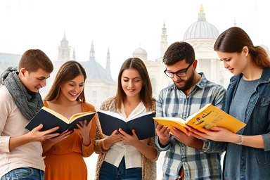 Diverse students learning German for international opportunities