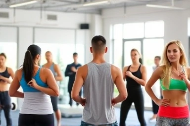 People achieving fitness goals through personal training.