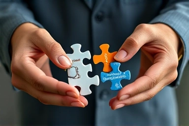 Hands organizing puzzle pieces symbolizing NCS skills and strategy.