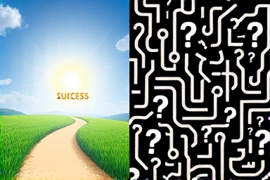 Clear path to success vs. confusing maze of refund terms.