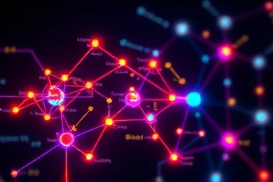 Abstract visualization of logical thinking and AI.