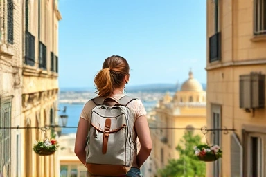 Woman studying in Malta, dreaming of European travel.
