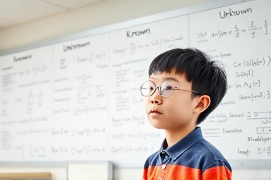 Middle school student thinking about metacognition learning.