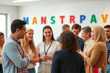 Adults communicating effectively in a multilingual setting