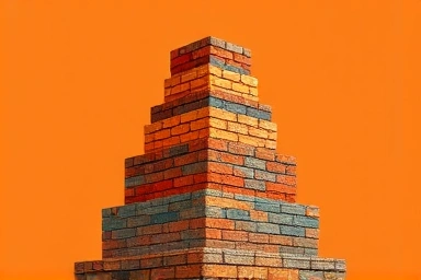 Symbolic structure representing staged language learning and systematic progress.