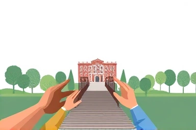 Metaphorical bridge of opportunity connecting diverse groups to higher education