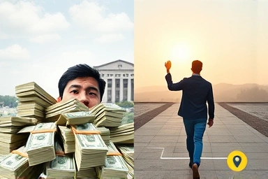 Contrast of MBA financial burden vs. strategic, rewarding journey.