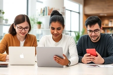 Diverse learners engaging in online design courses