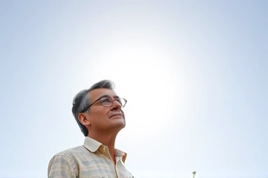 Optimistic middle-aged person starting a new career chapter
