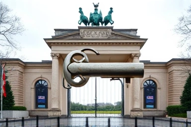 Symbolic key unlocking German university gate for academic success