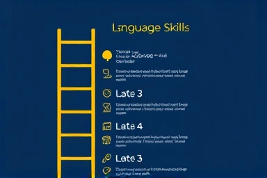 Infographic ladder symbolizing TORFL language proficiency levels