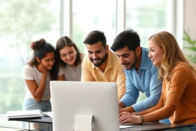 UI/UX designers collaborating on a digital project.