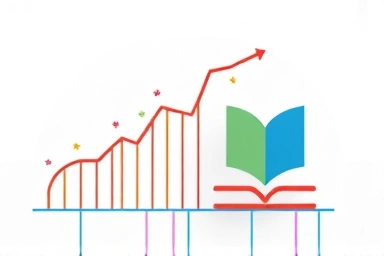 Digital growth graph transforming into a book icon.
