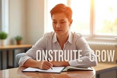 Focused person planning weekend study for growth