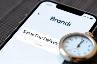 Brandi app showing fast delivery confirmation