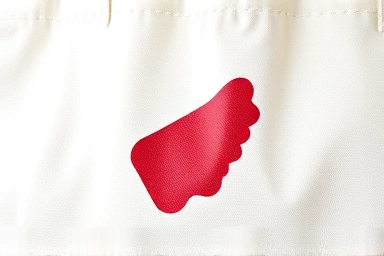 Canvas bag with a wine stain, close-up.
