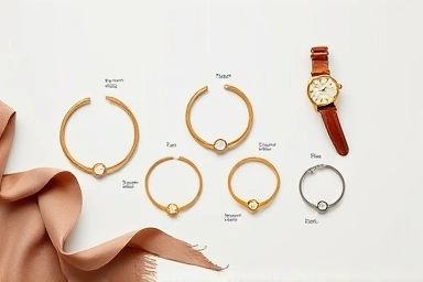 Cartier Love bracelet collection, luxury fashion flat lay