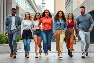 Stylish people wearing chunky shoes in a city