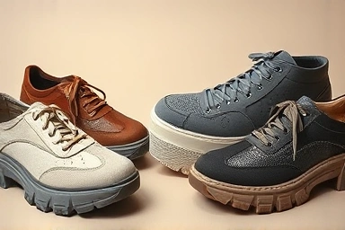 Assortment of fashionable chunky shoes with unique designs