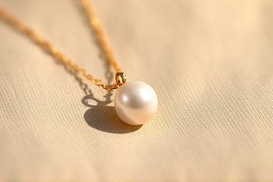 Delicate 14k gold chain with freshwater pearl pendant.