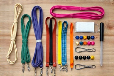 DIY mask strap making materials: cords, beads, clasps