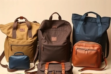 Variety of fashionable shoe bags in different materials and styles.