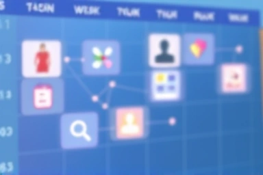 Abstract digital schedule symbolizing shopping opportunities.