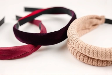Collection of stylish headbands in various textures and colors.
