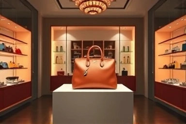 Luxurious Hermes Birkin bag on display