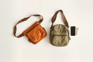 Comparison of hip sack and sling bag contents and sizes.