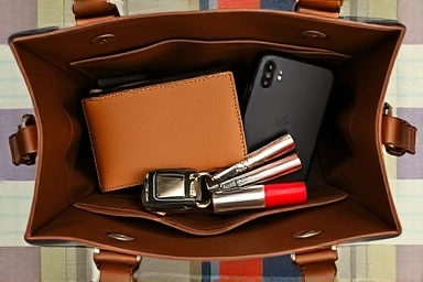 Organized interior of Marni Trunk Bag small