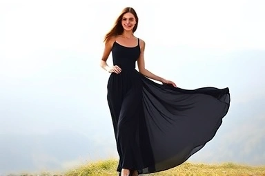 Woman wearing a flattering maxi skirt, elegant silhouette