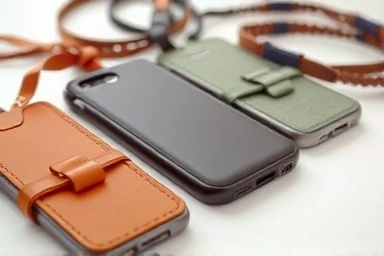 Variety of fashionable phone strap case designs and materials